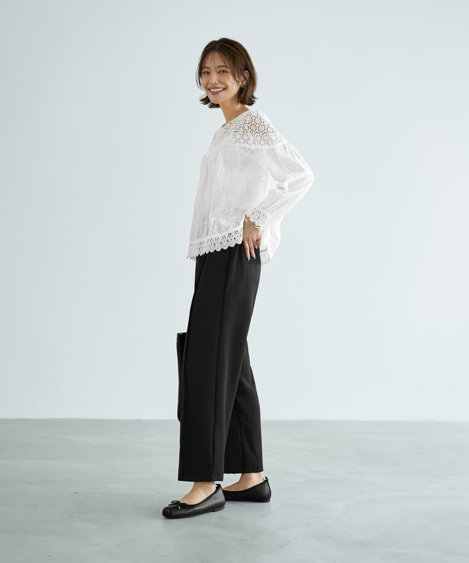 着用イメージ 167cm ホワイト