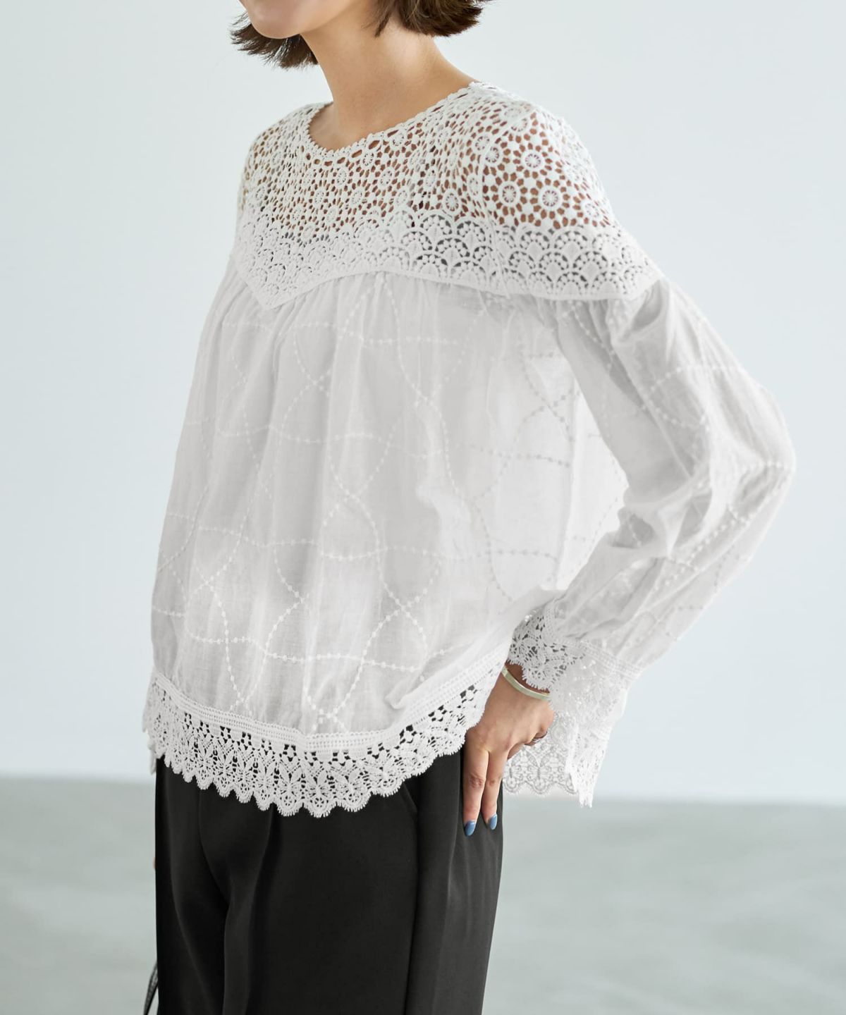 着用イメージ 167cm ホワイト