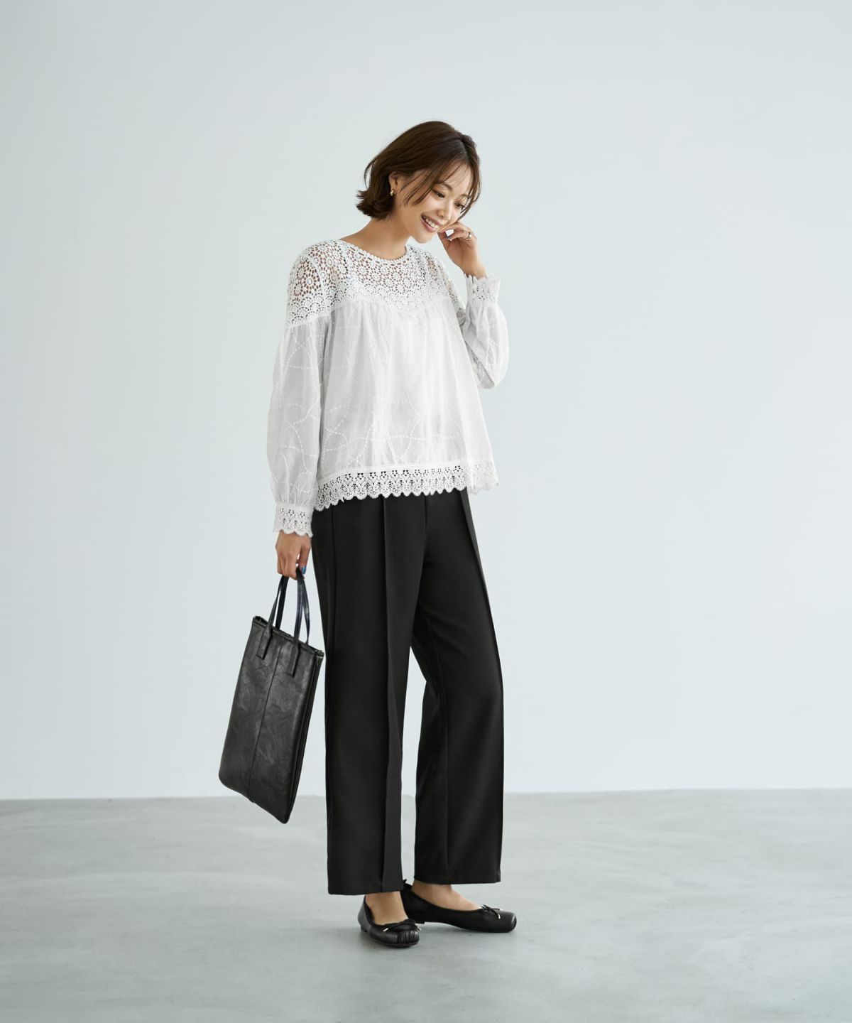 着用イメージ 167cm ホワイト