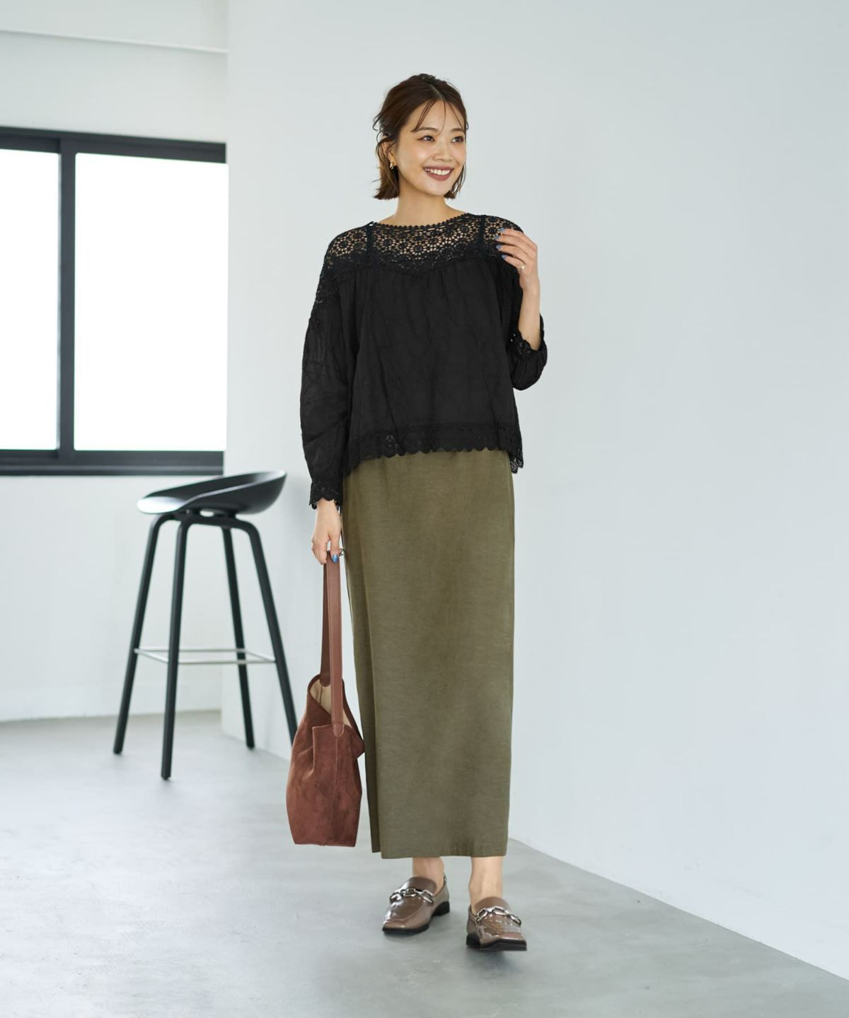 着用イメージ 167cm ブラック