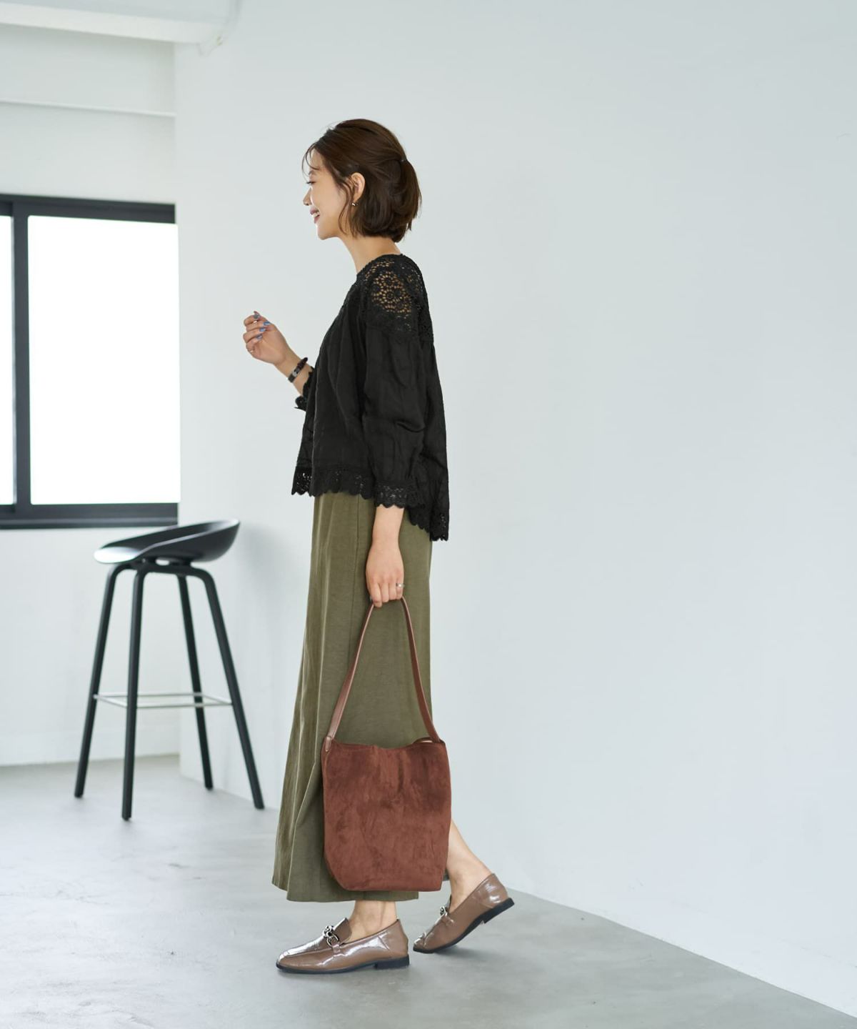 着用イメージ 167cm ブラック