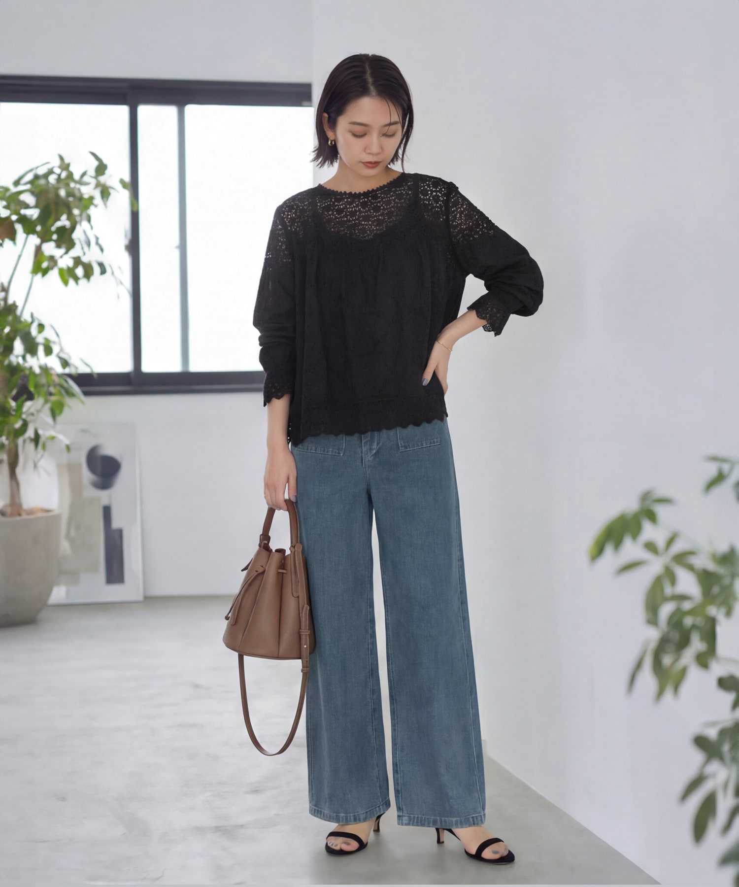 着用イメージ 167cm ブラック