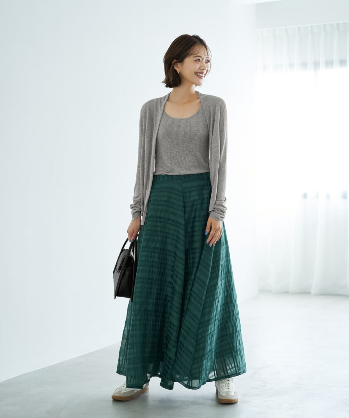 着用イメージ 167cm ライトグレー