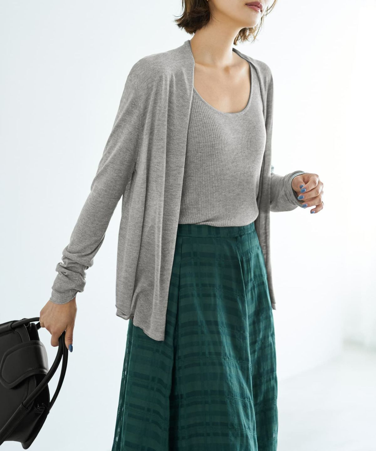 着用イメージ 167cm ライトグレー