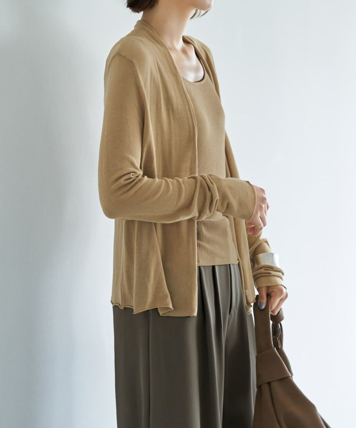 着用イメージ 167cm ベージュ