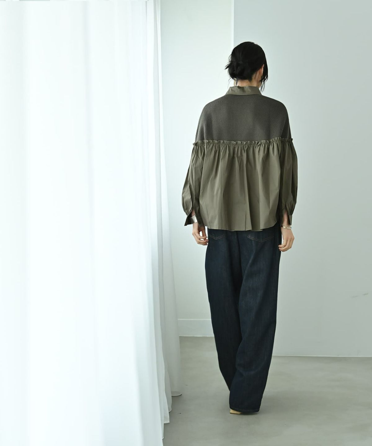 着用イメージ 170cm カーキ