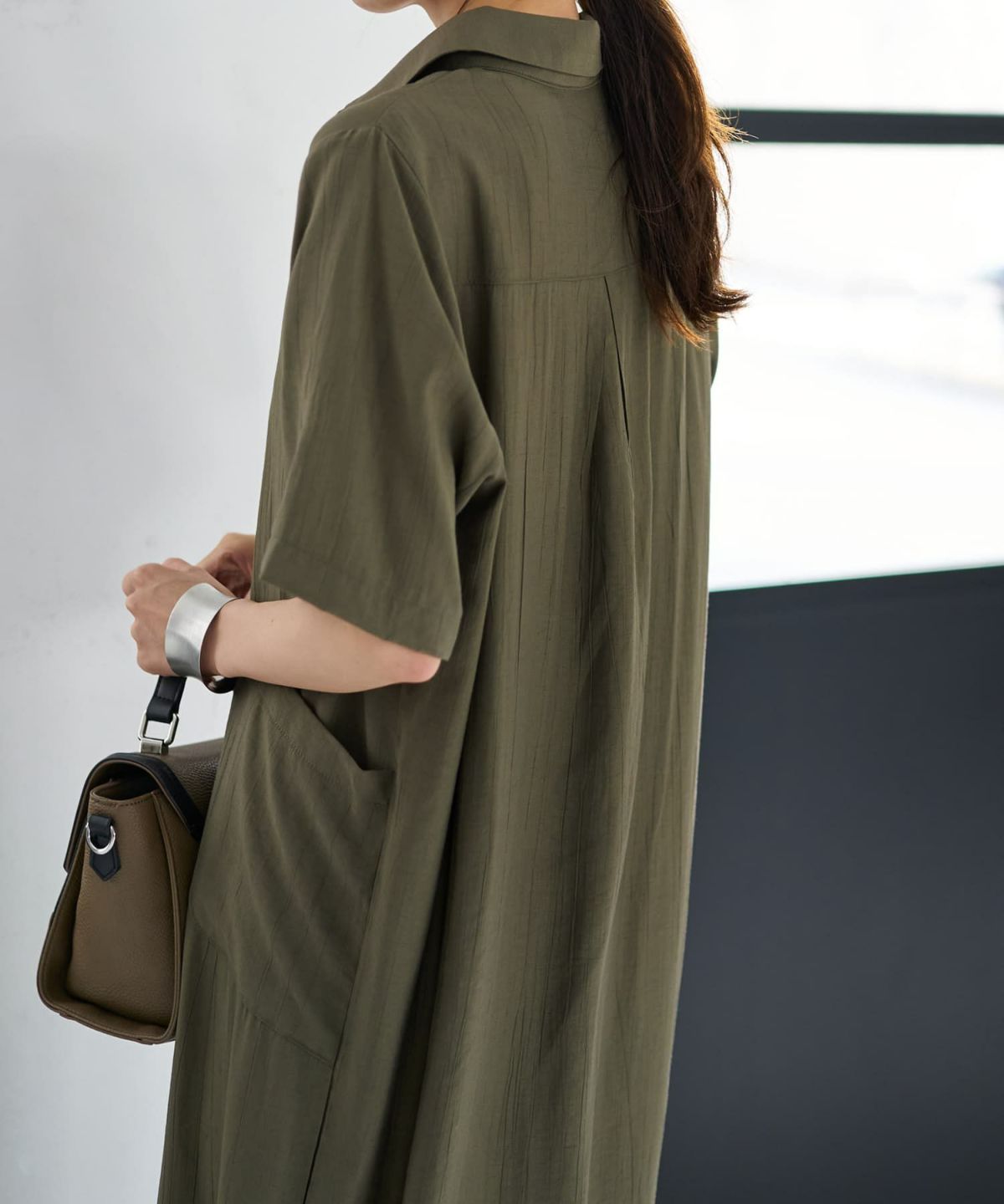 着用イメージ 167cm カーキ