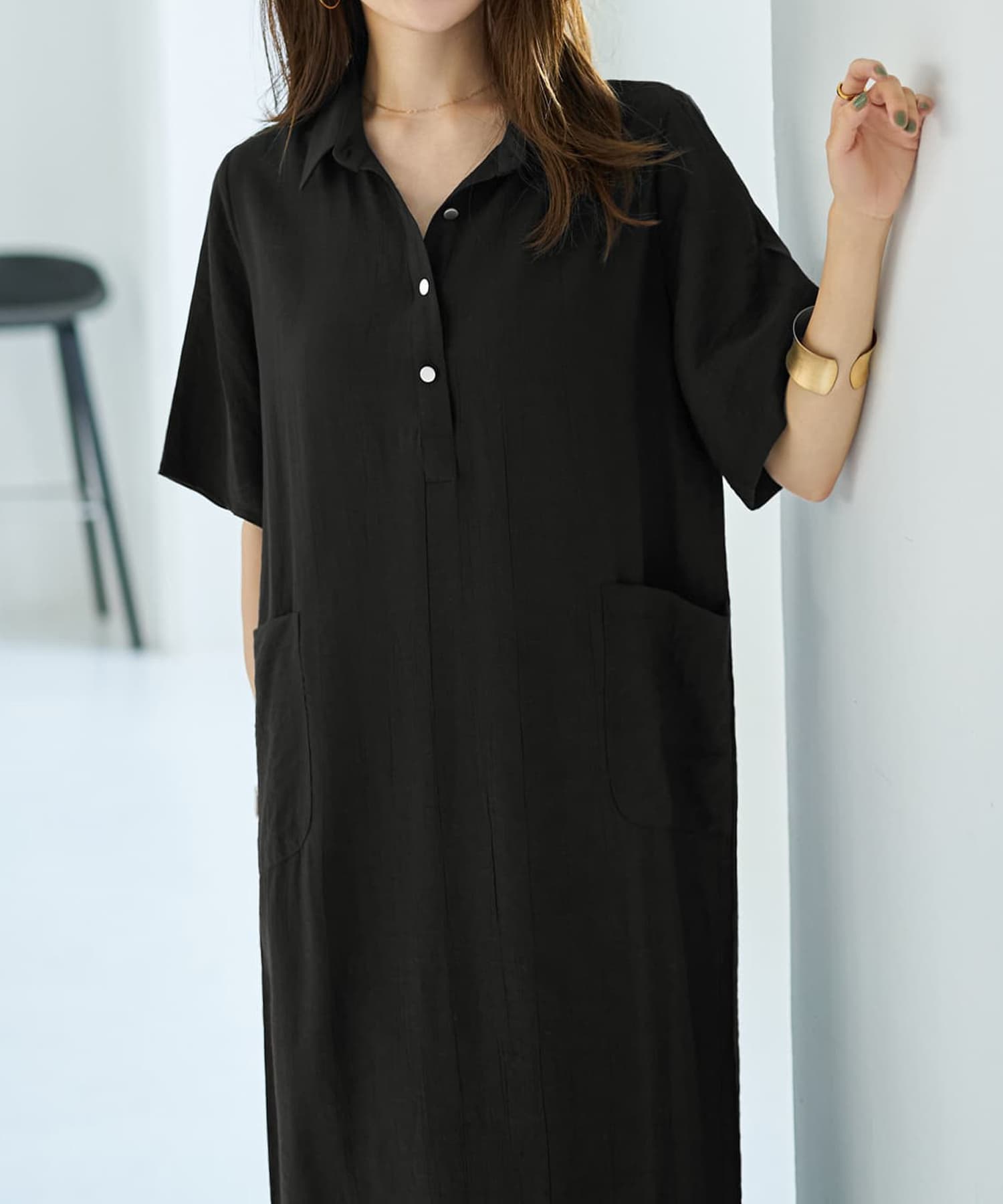 着用イメージ 167cm カーキ