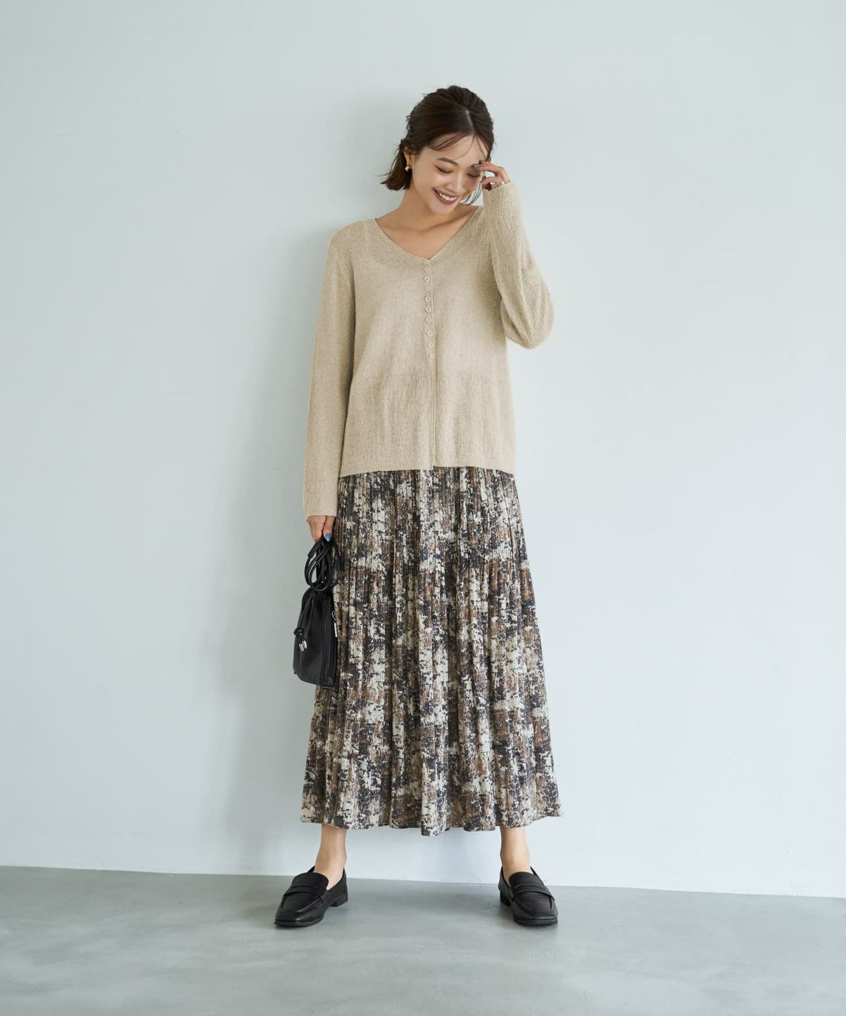 着用イメージ 167cm ライトベージュ