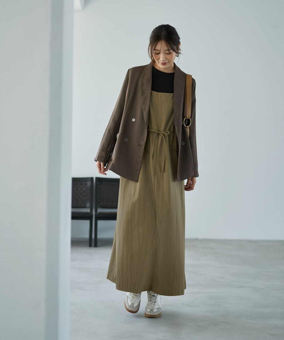 着用イメージ 166cm セピア