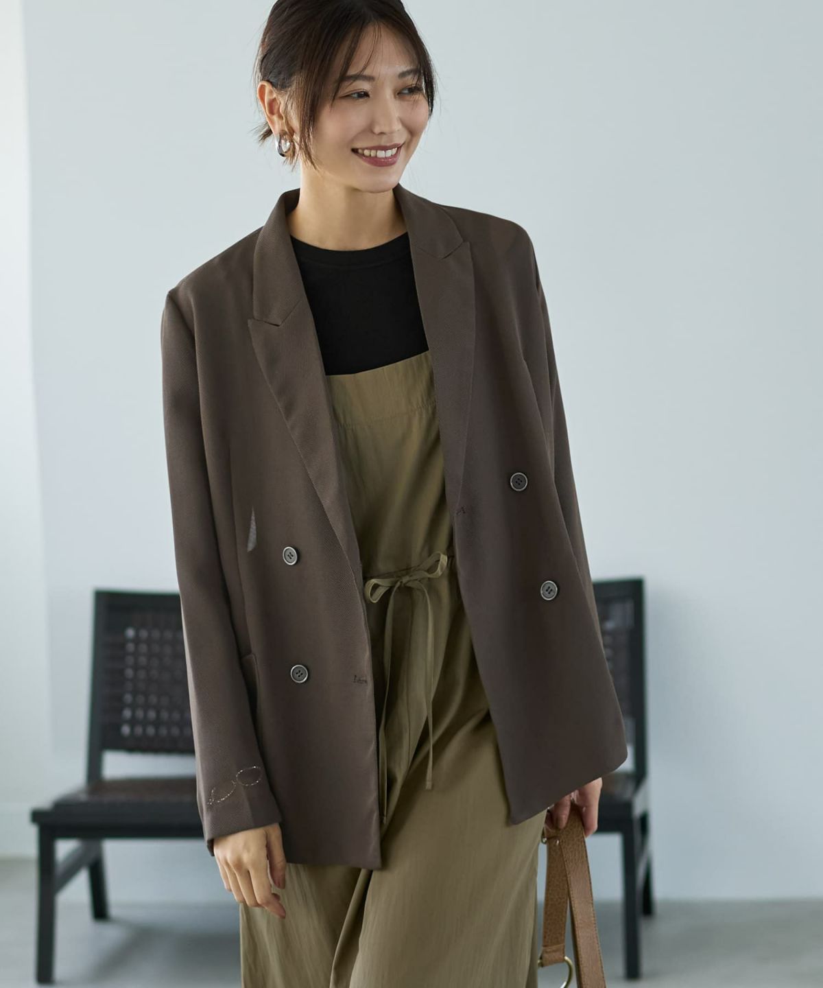 着用イメージ 166cm セピア