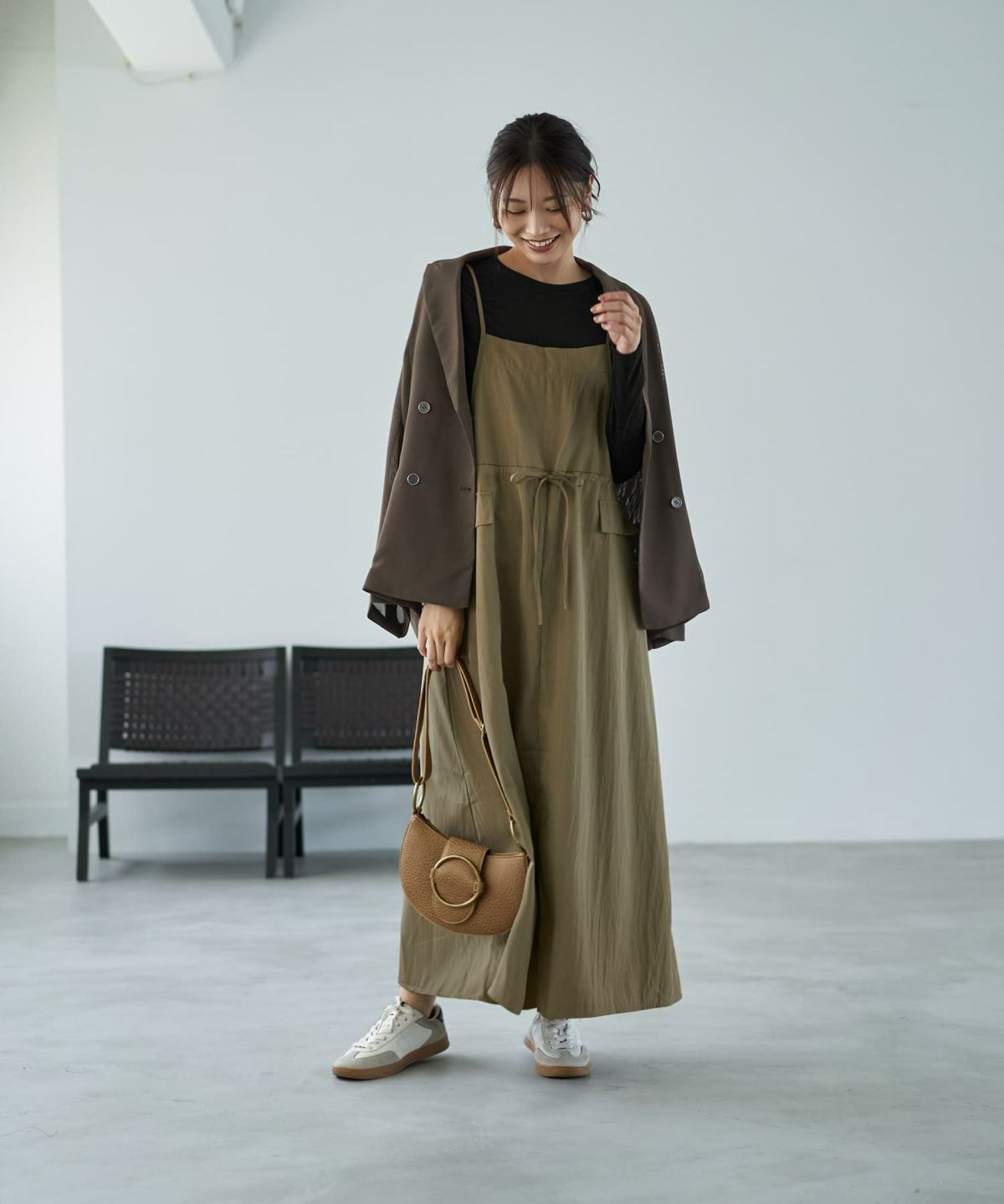 着用イメージ 166cm セピア