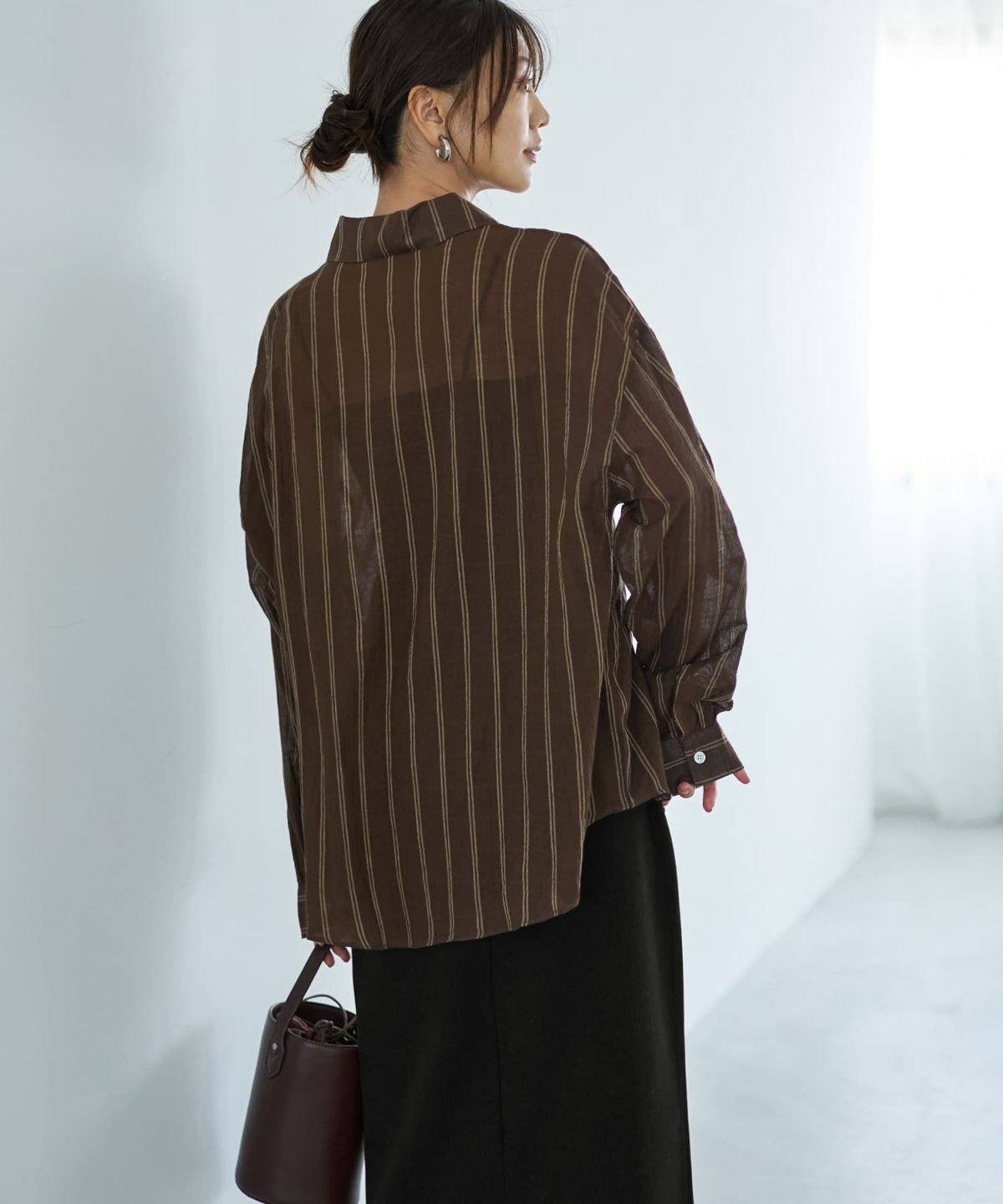 着用イメージ 166cm ブラウン