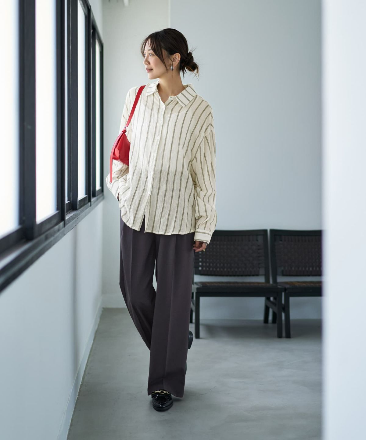 着用イメージ 166cm エクリュ