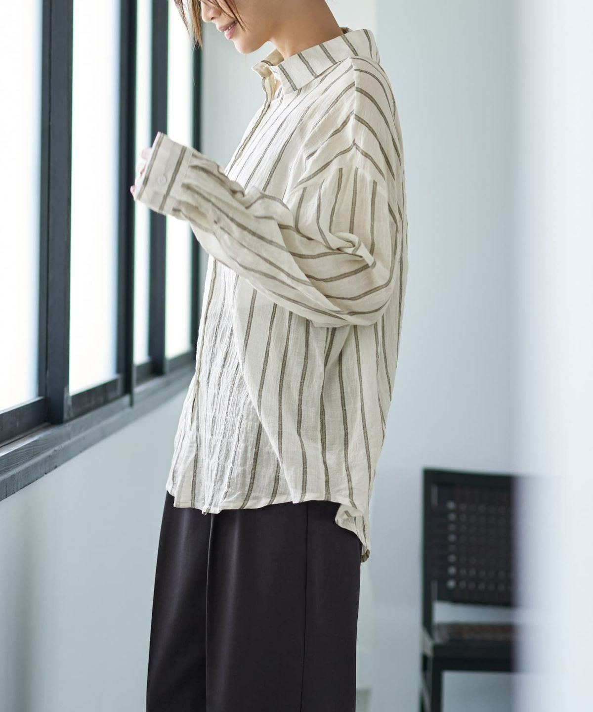 着用イメージ 166cm エクリュ