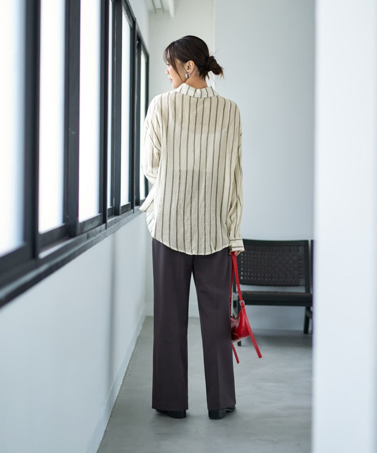 着用イメージ 166cm エクリュ