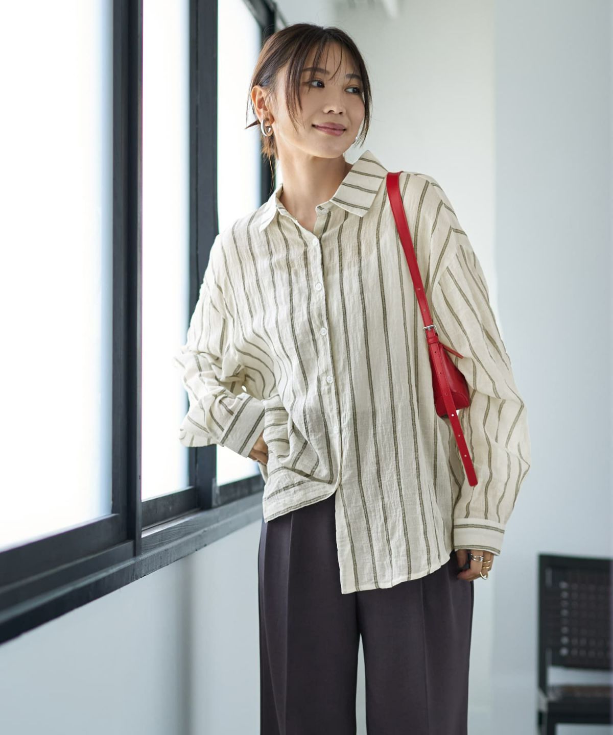 着用イメージ 166cm エクリュ