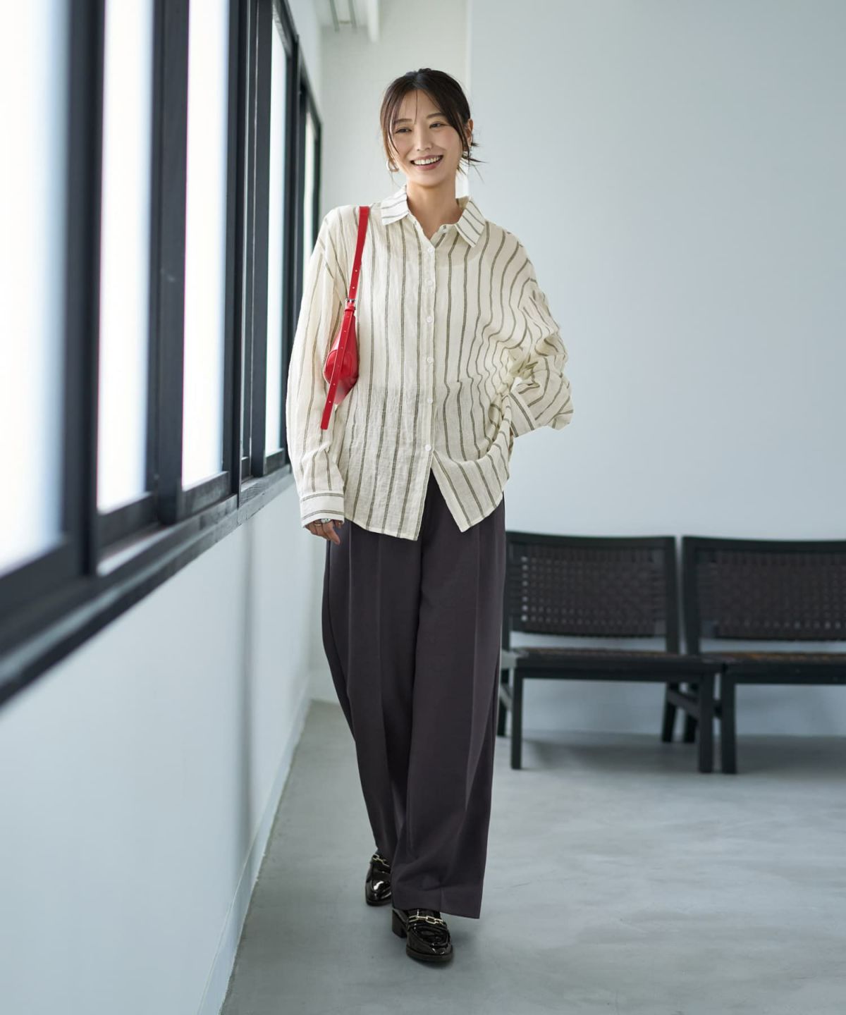 着用イメージ 166cm エクリュ