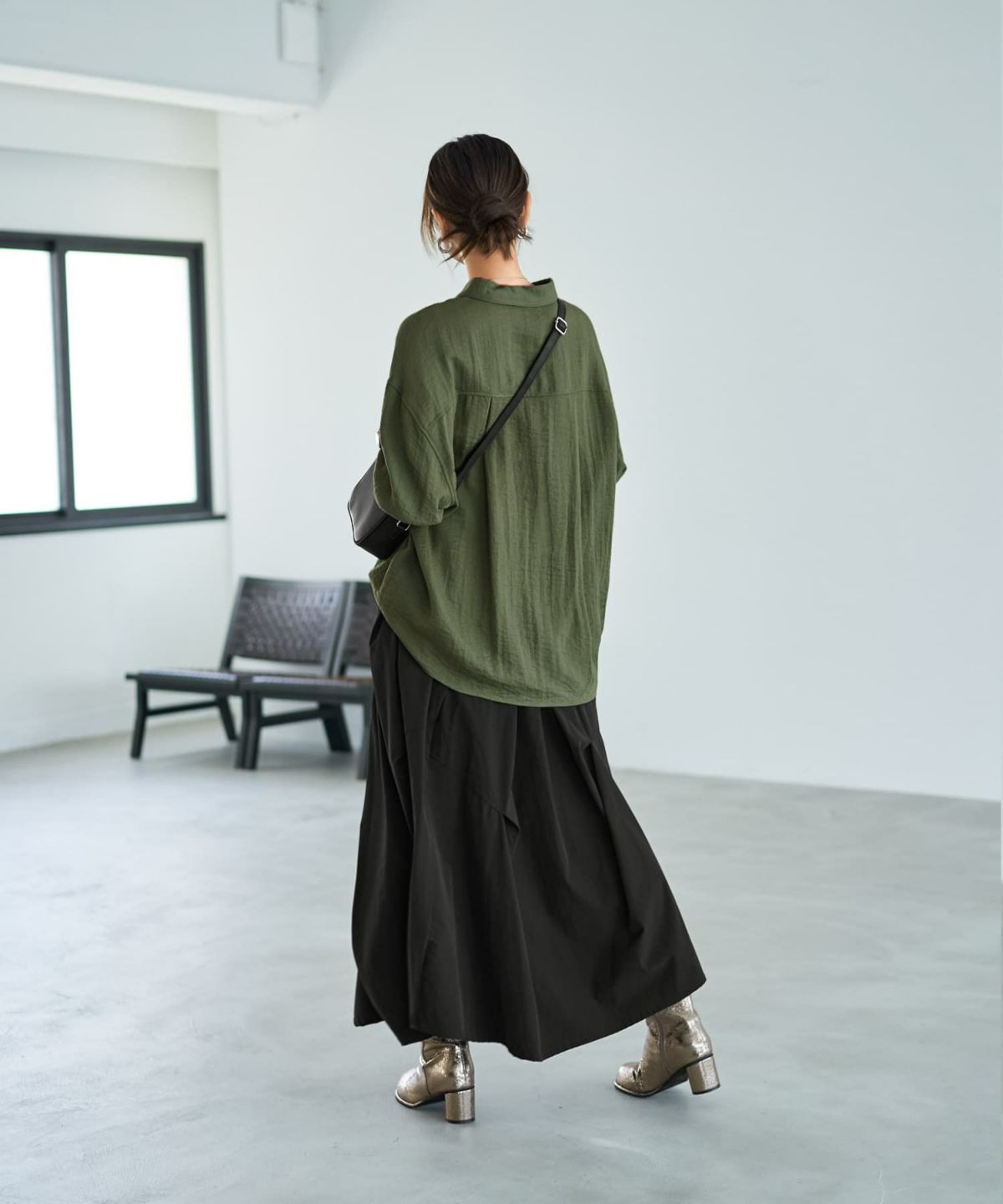 着用イメージ 166cm バジルグリーン