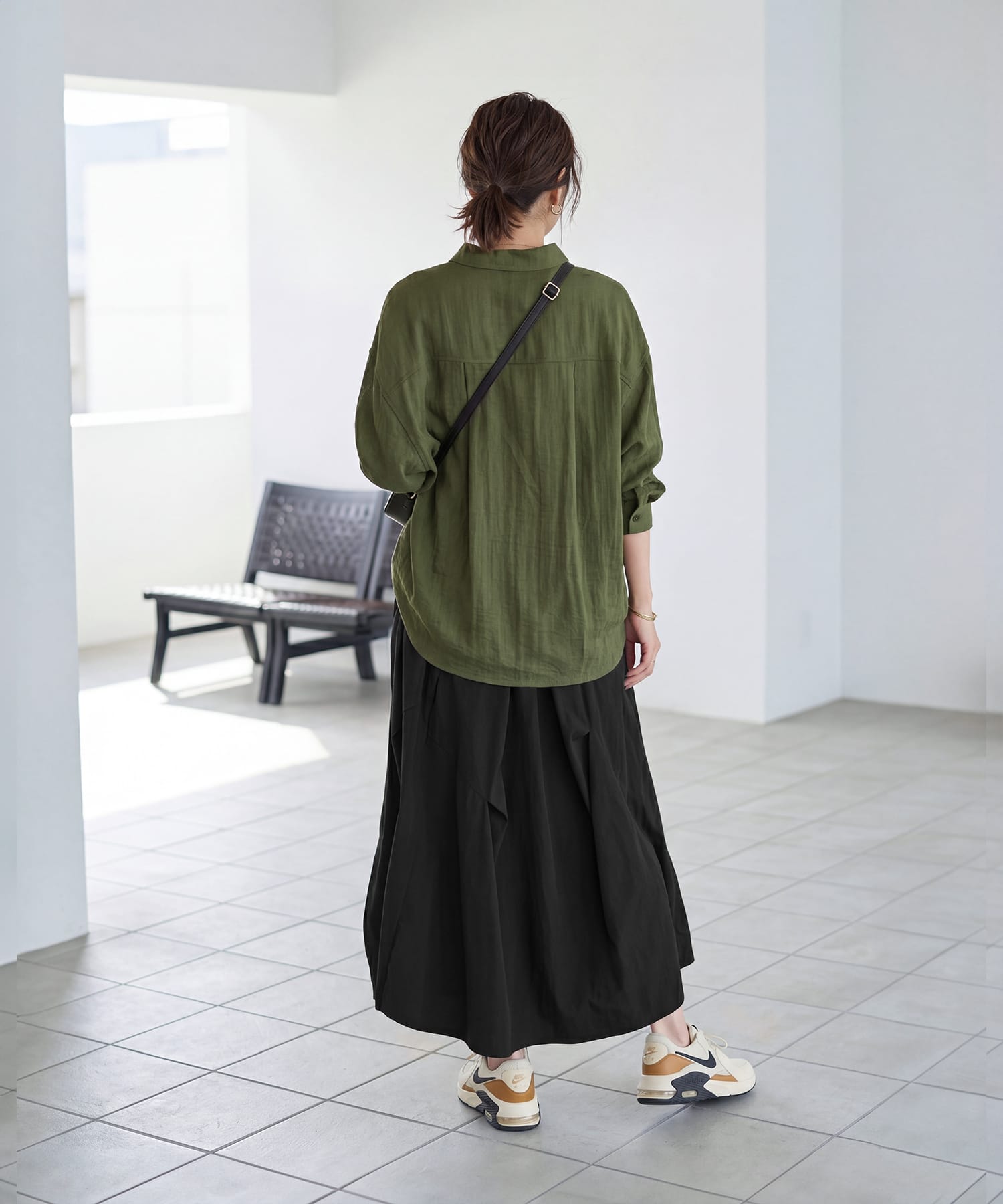 着用イメージ 166cm バジルグリーン