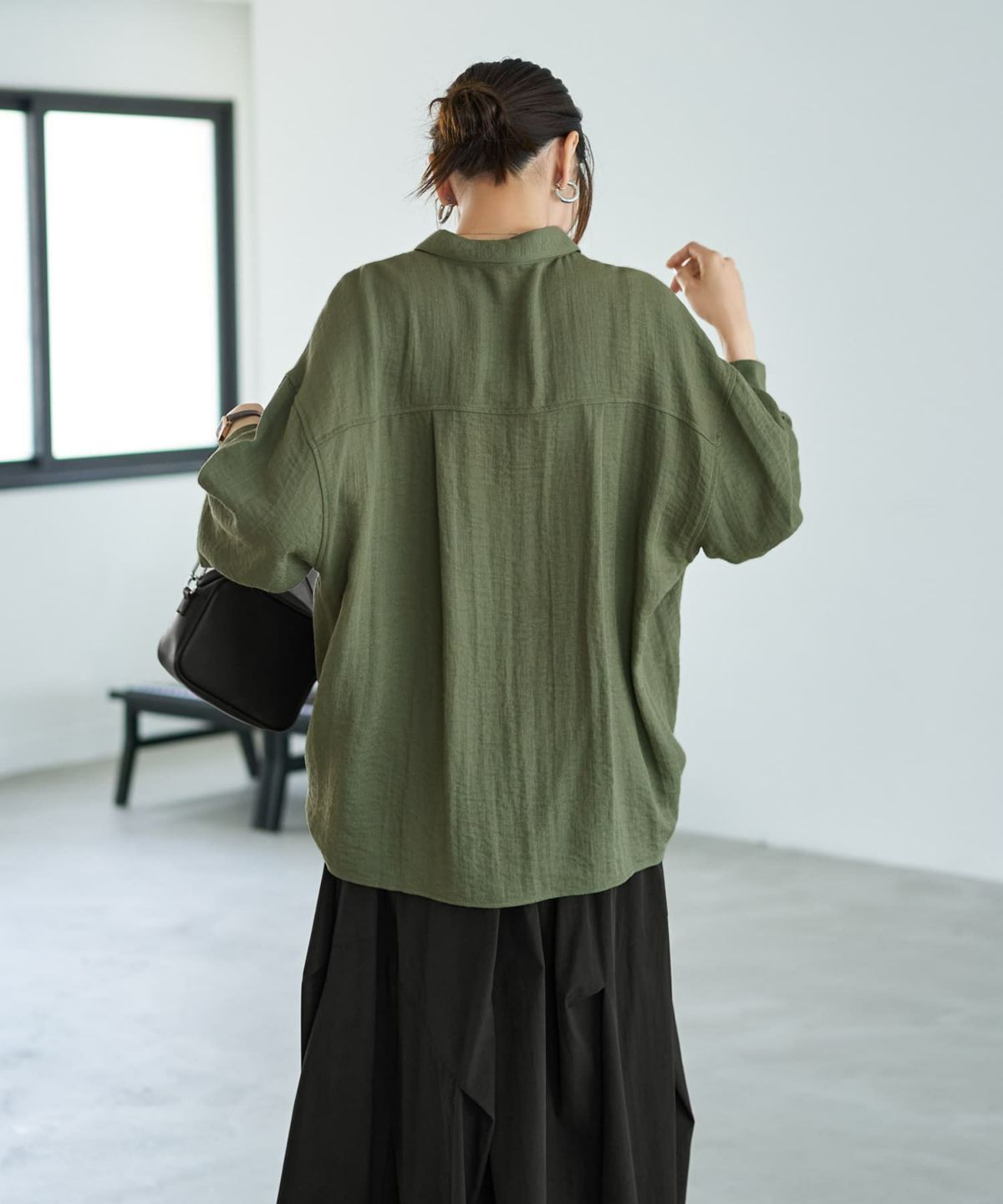 着用イメージ 166cm バジルグリーン