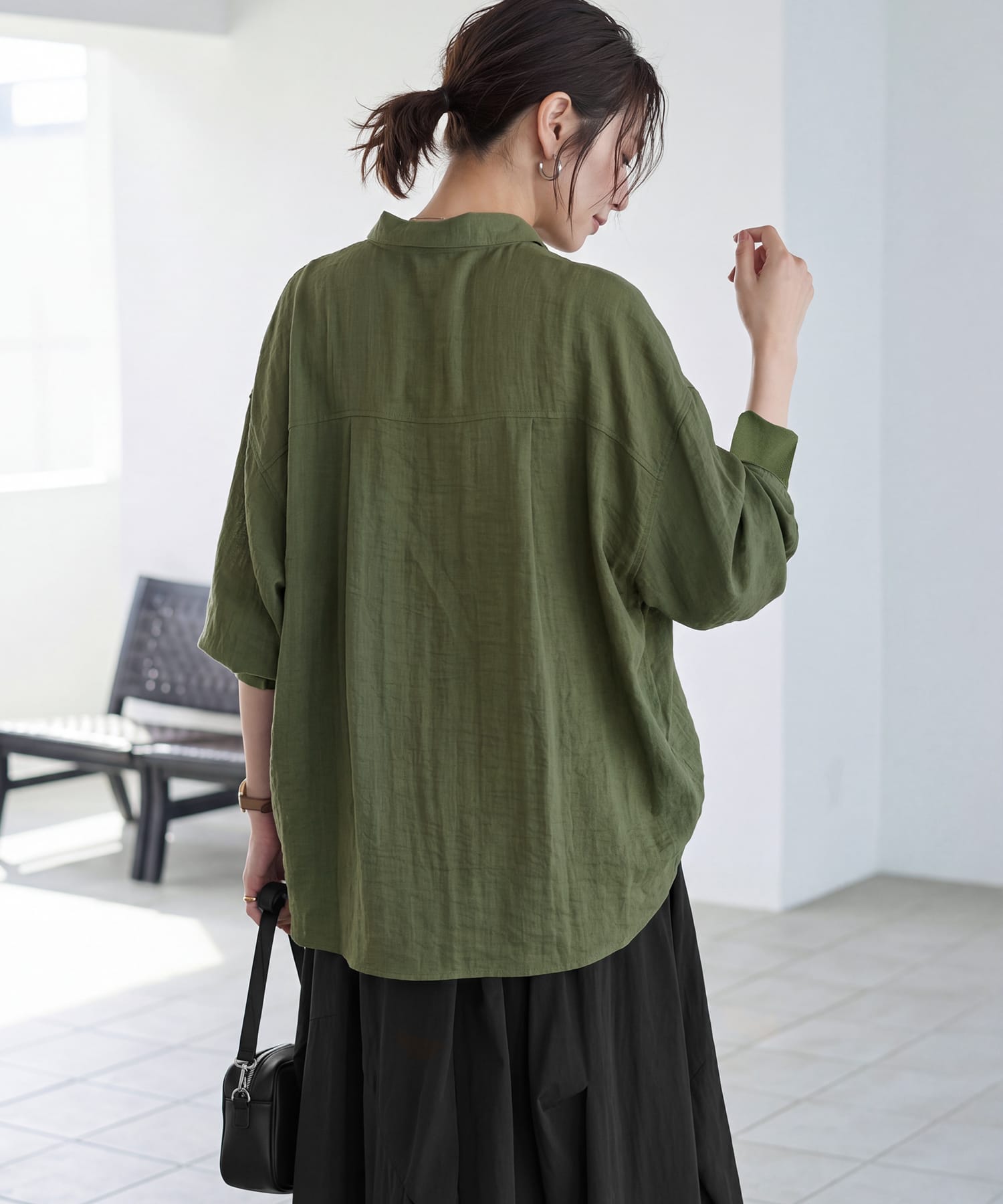 着用イメージ 166cm バジルグリーン
