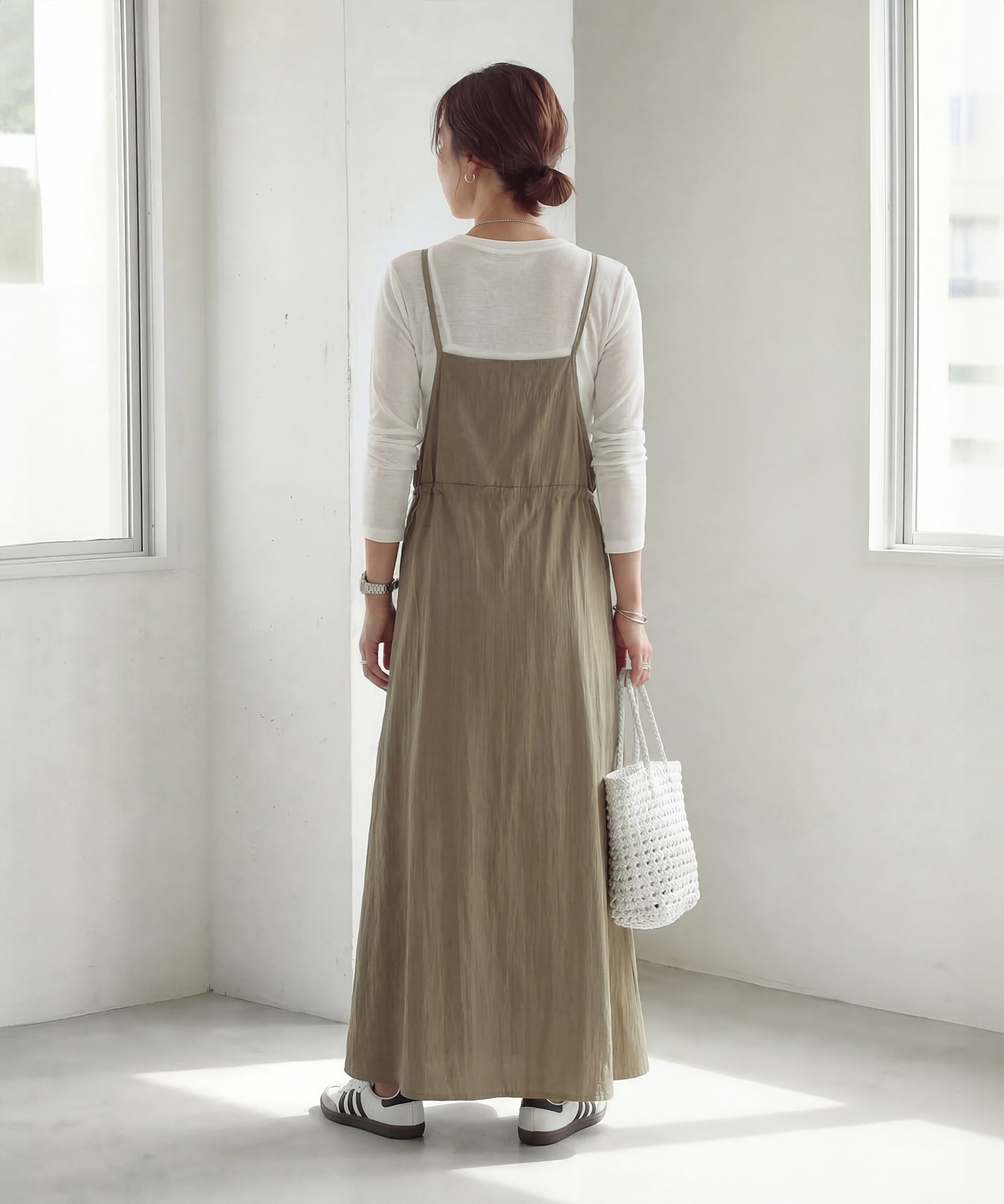 着用イメージ 166cm オリーブベージュ