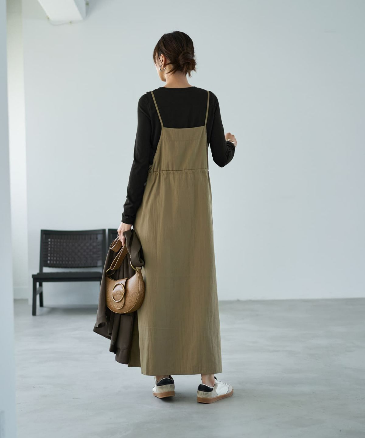 着用イメージ 166cm オリーブベージュ
