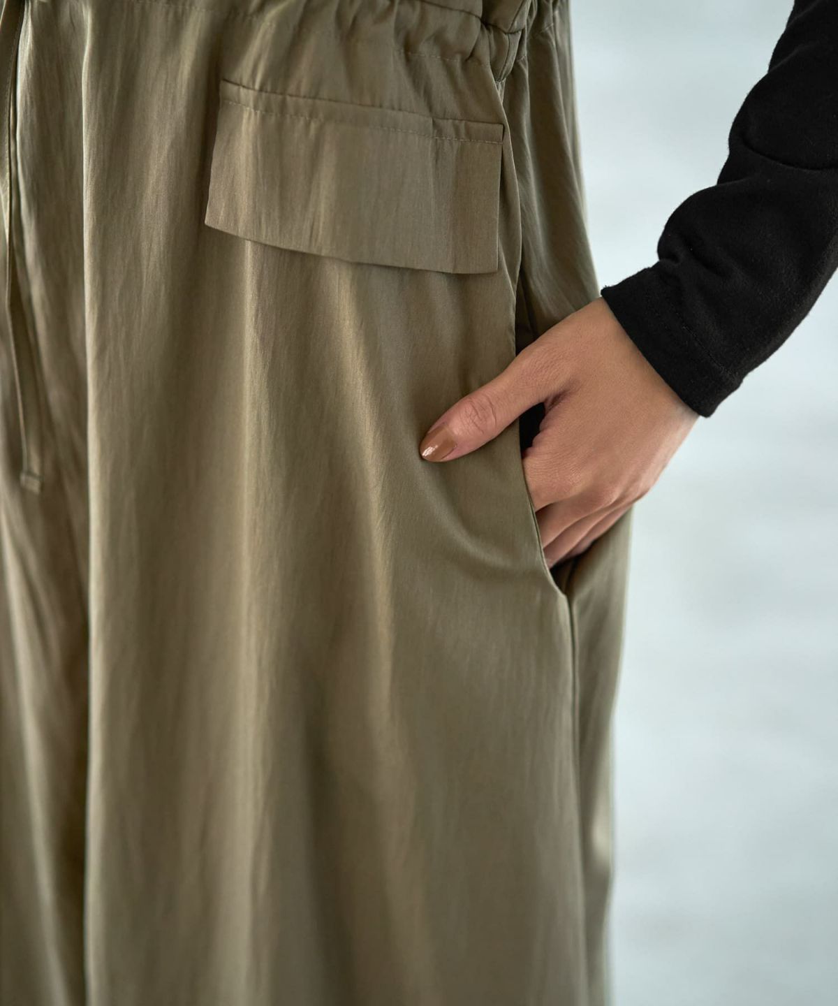 着用イメージ 166cm オリーブベージュ