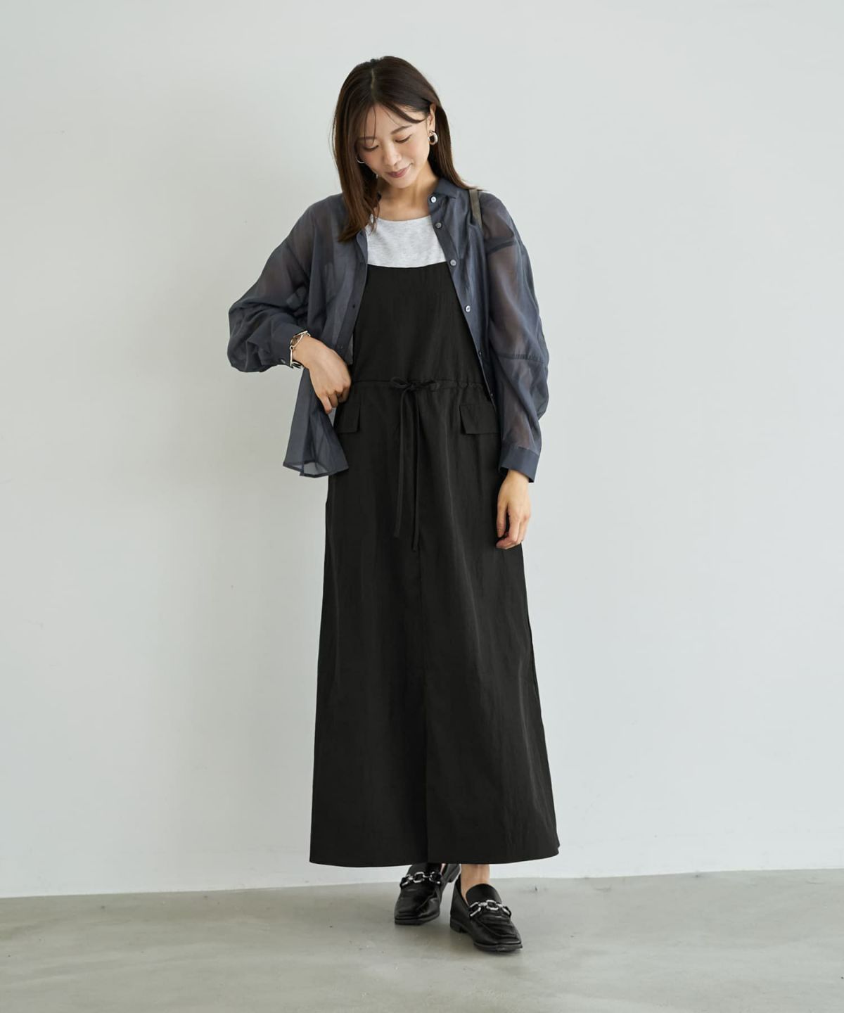 着用イメージ 166cm ブラック