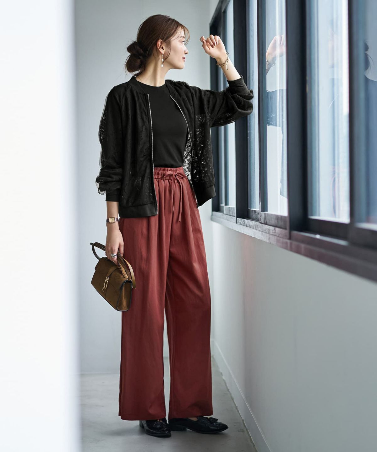 着用イメージ 166cm アカチャ