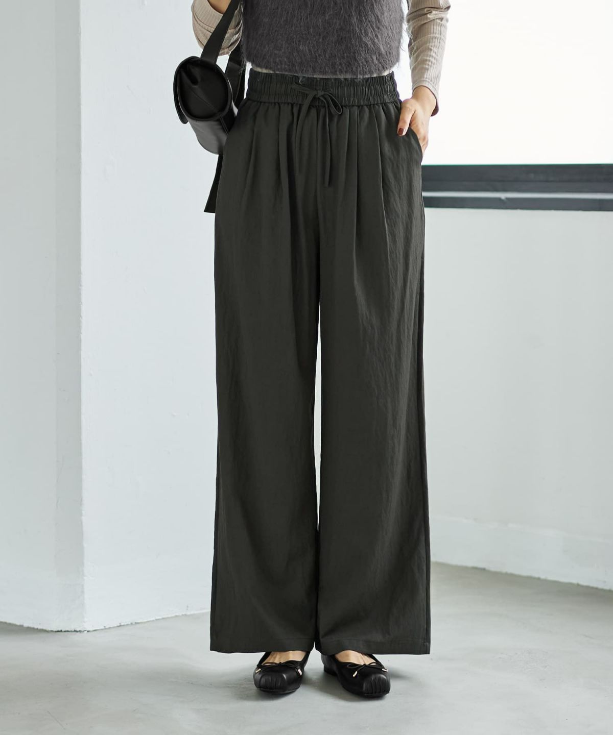 着用イメージ 166cm ダークカーキ