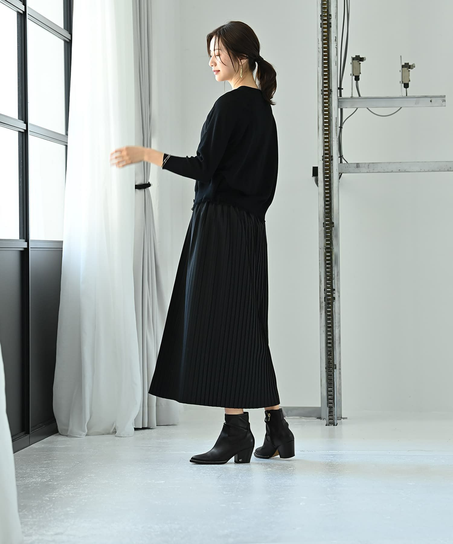 着用イメージ 172cm ブラック