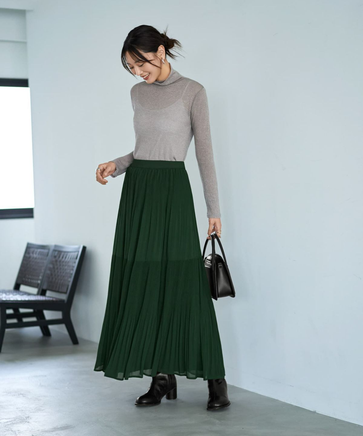 着用イメージ 166cm ダークグリーン 02サイズ