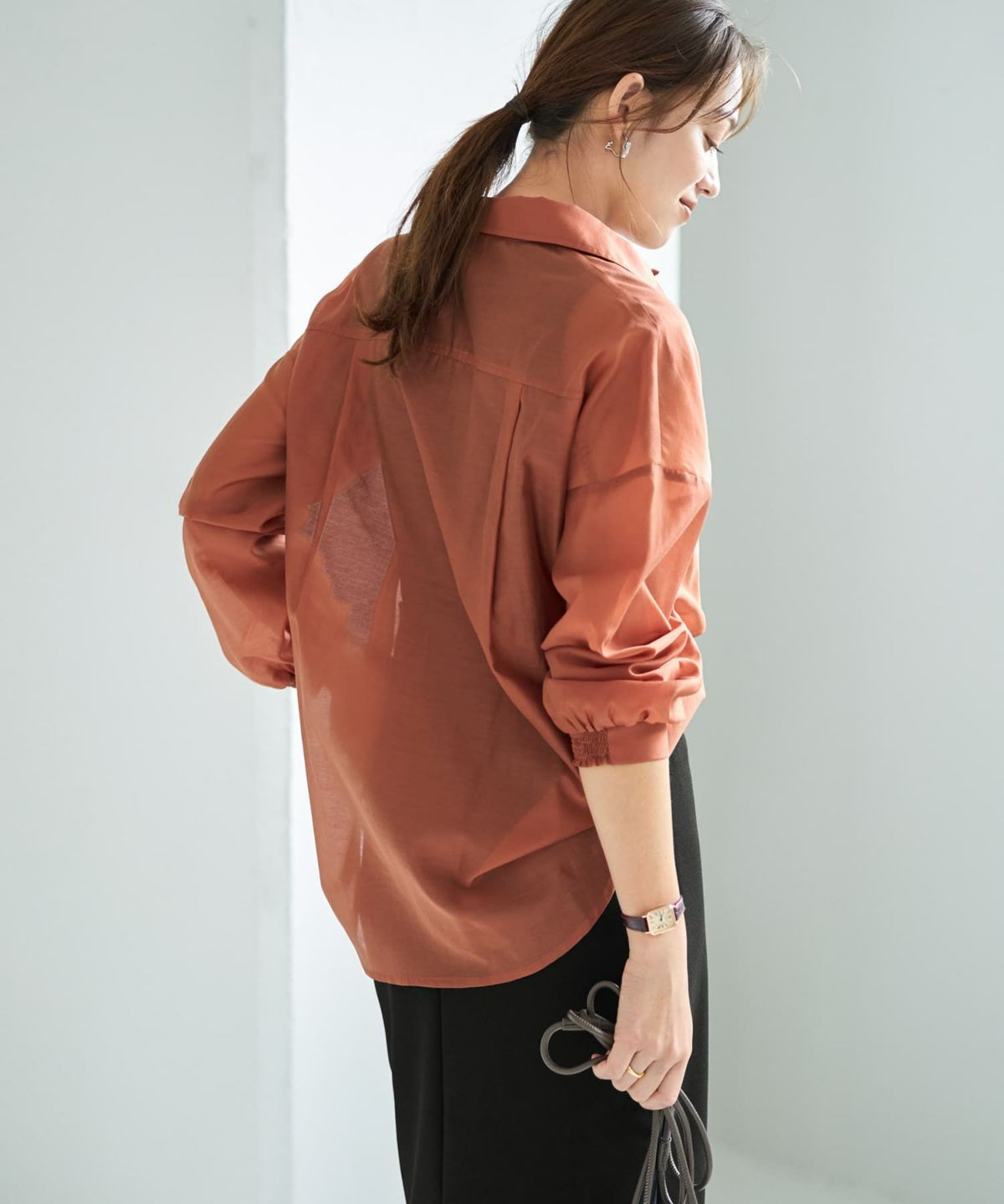 着用イメージ 167cm オレンジブラウン