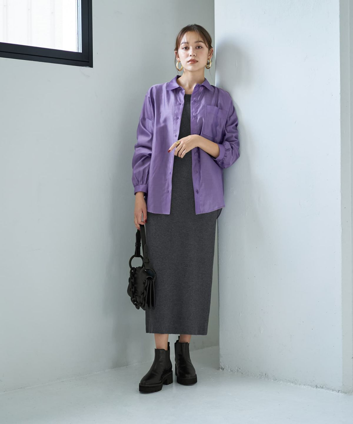 着用イメージ 167cm ヴァイオレット