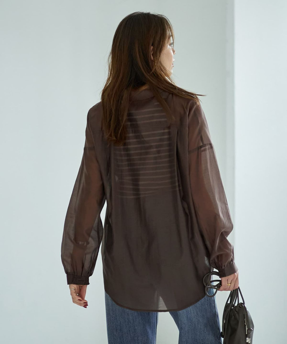 着用イメージ 167cm セピアブラウン