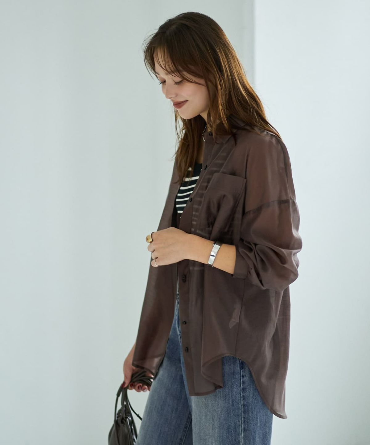 着用イメージ 167cm セピアブラウン