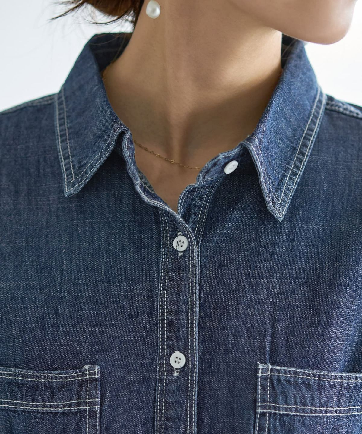 着用イメージ 166cm ダークブルー