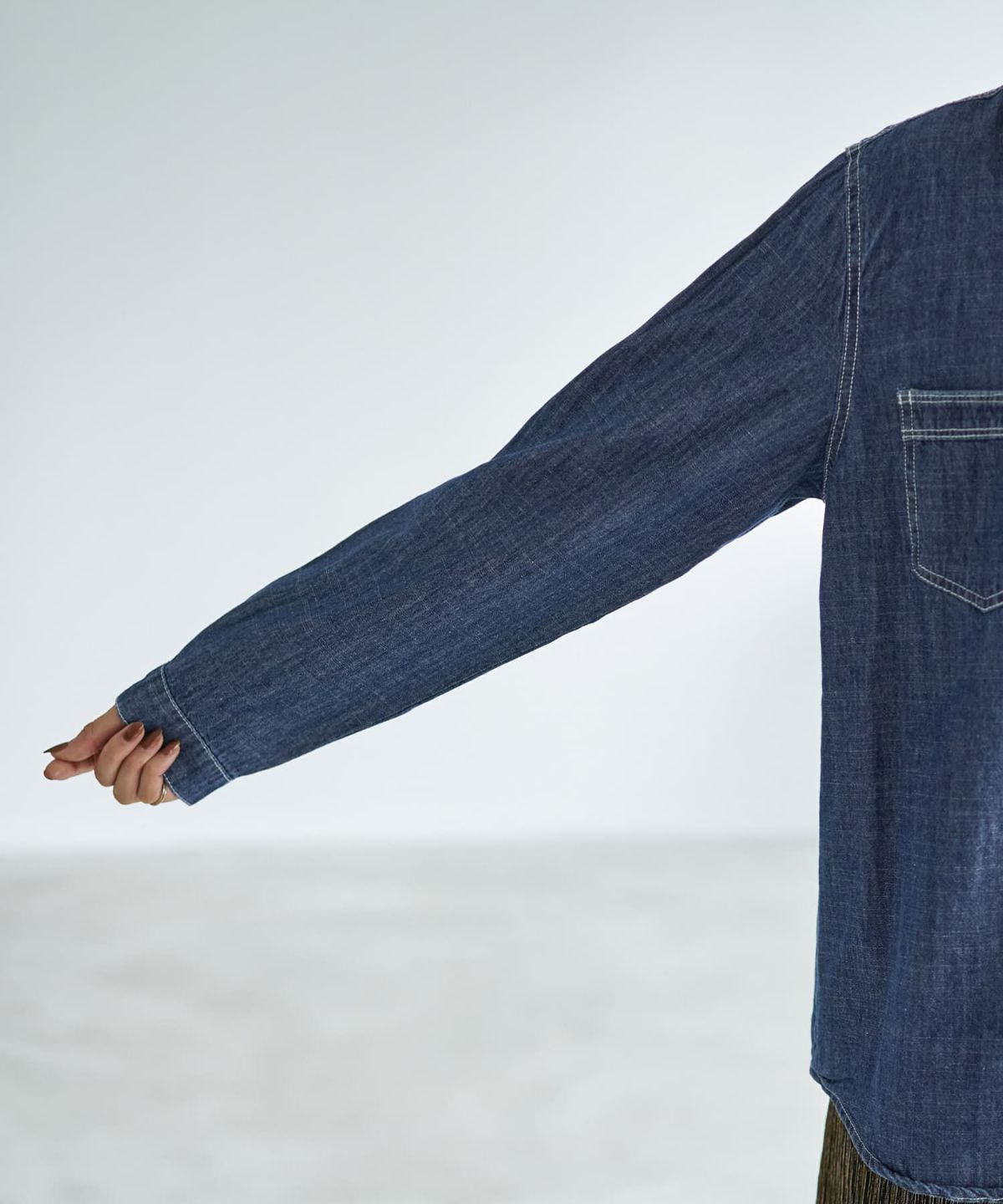 着用イメージ 166cm ダークブルー