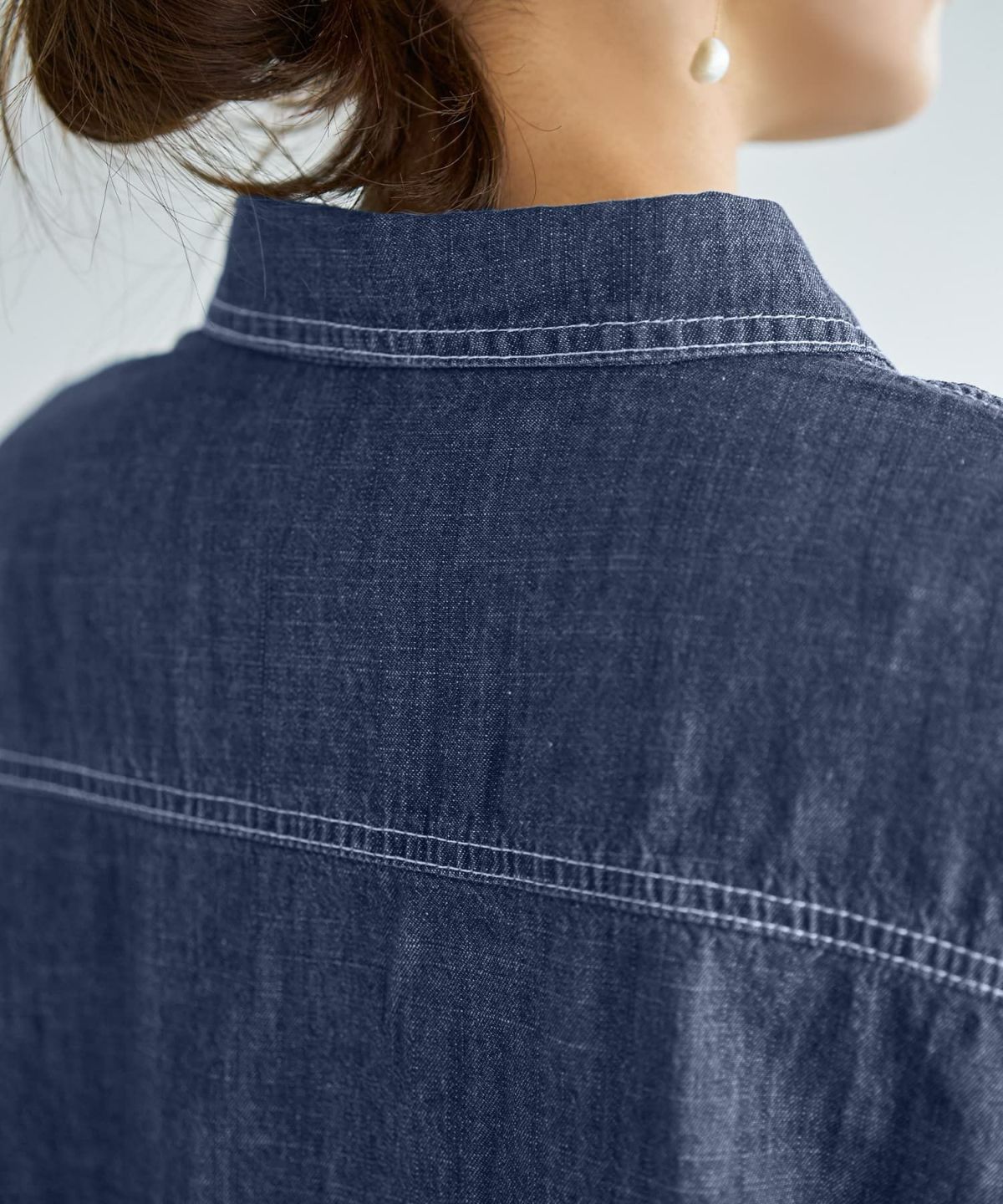 着用イメージ 166cm ダークブルー