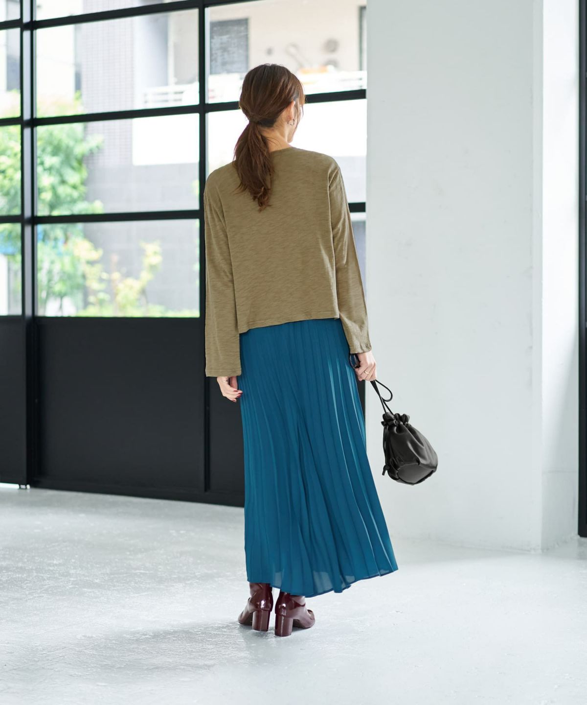 着用イメージ 167cm カーキ 