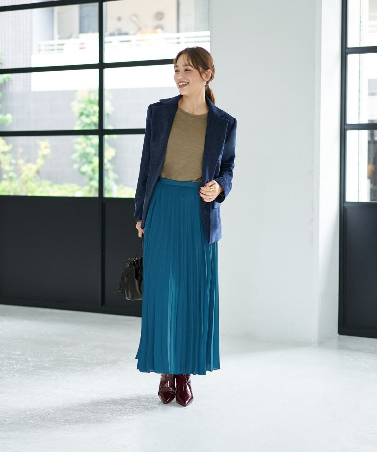 着用イメージ 167cm カーキ 