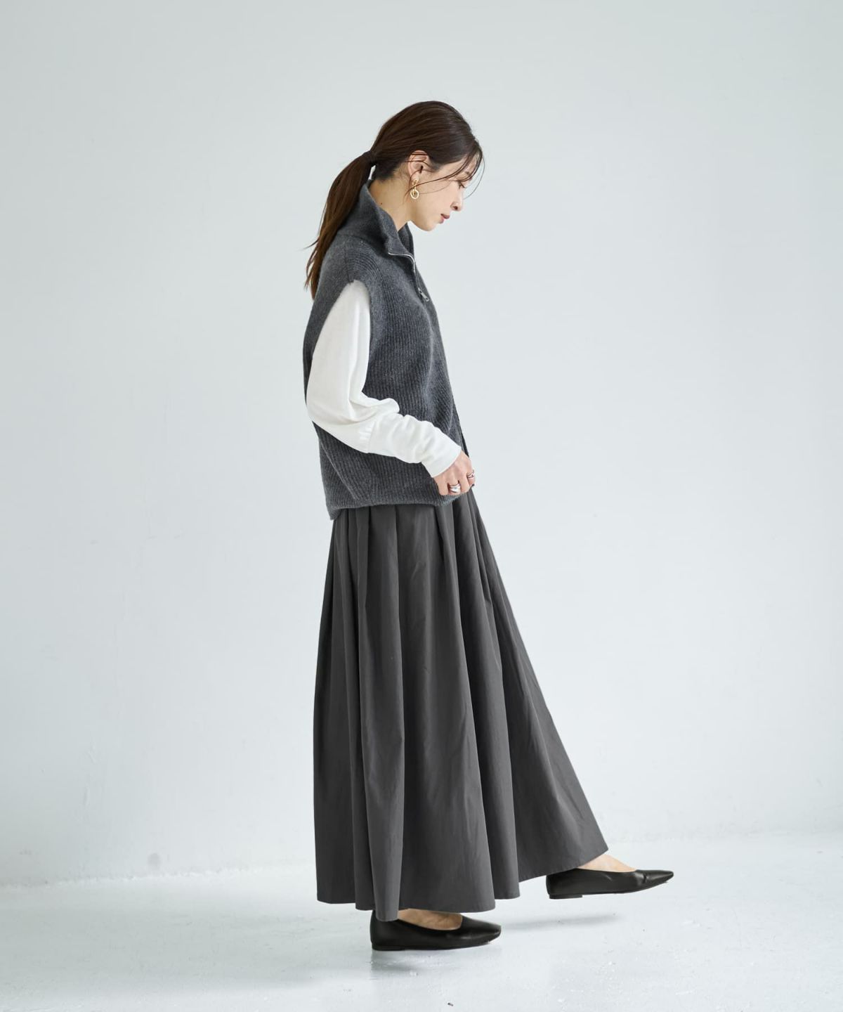着用イメージ 166cm グレー
