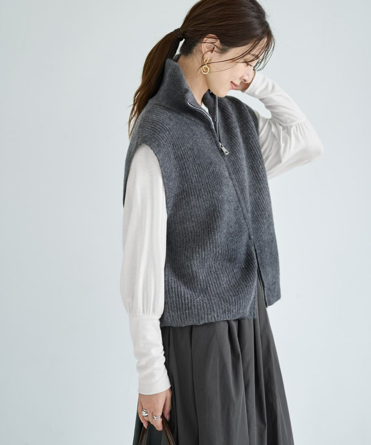 着用イメージ 166cm グレー