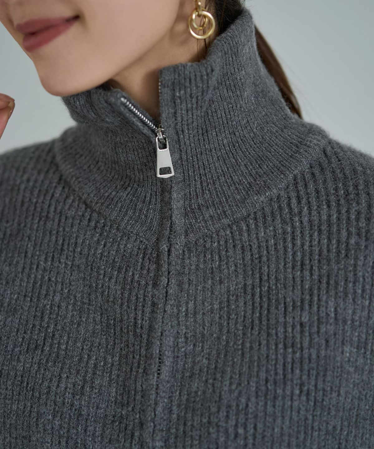 着用イメージ 166cm グレー