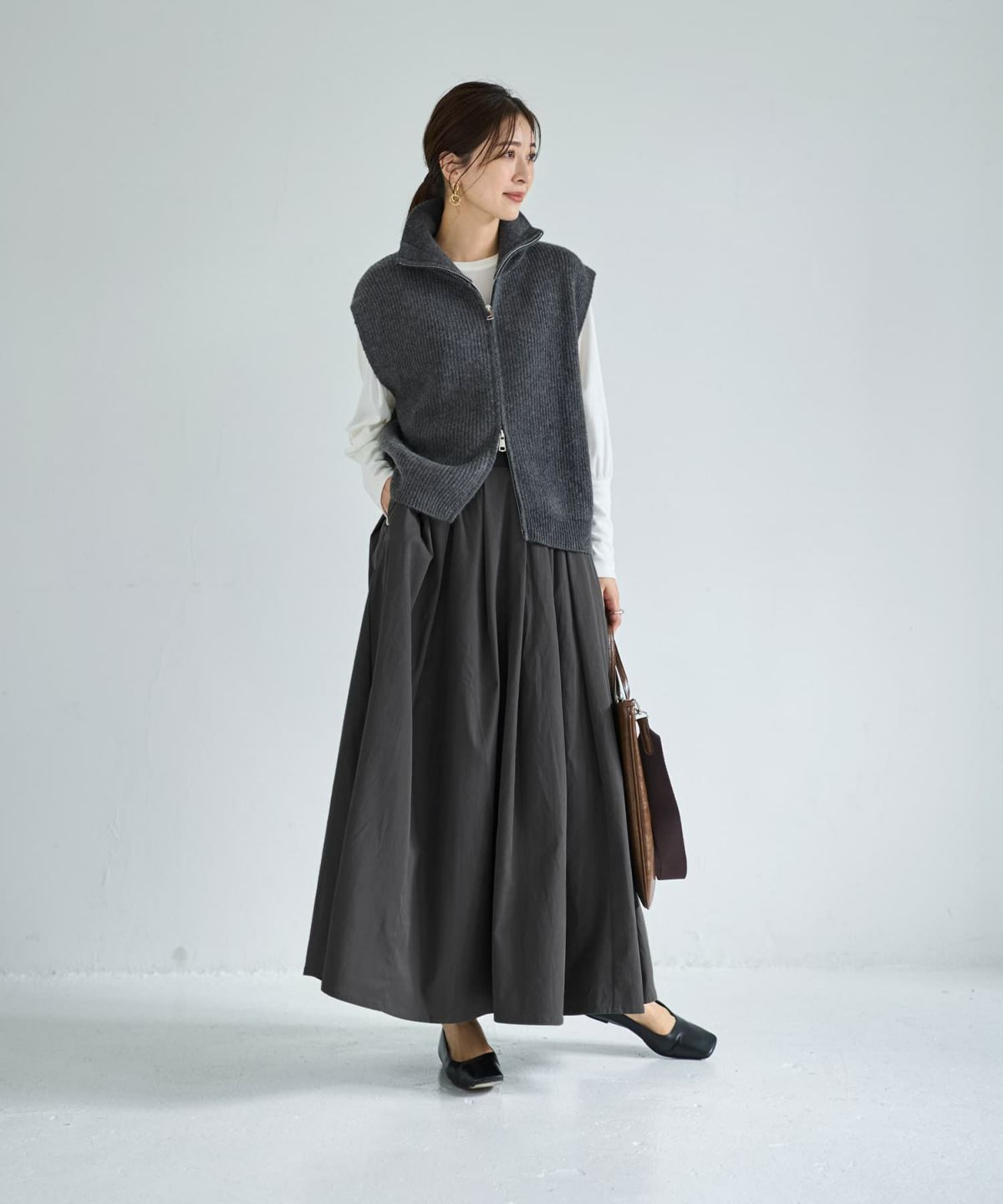 着用イメージ 166cm グレー