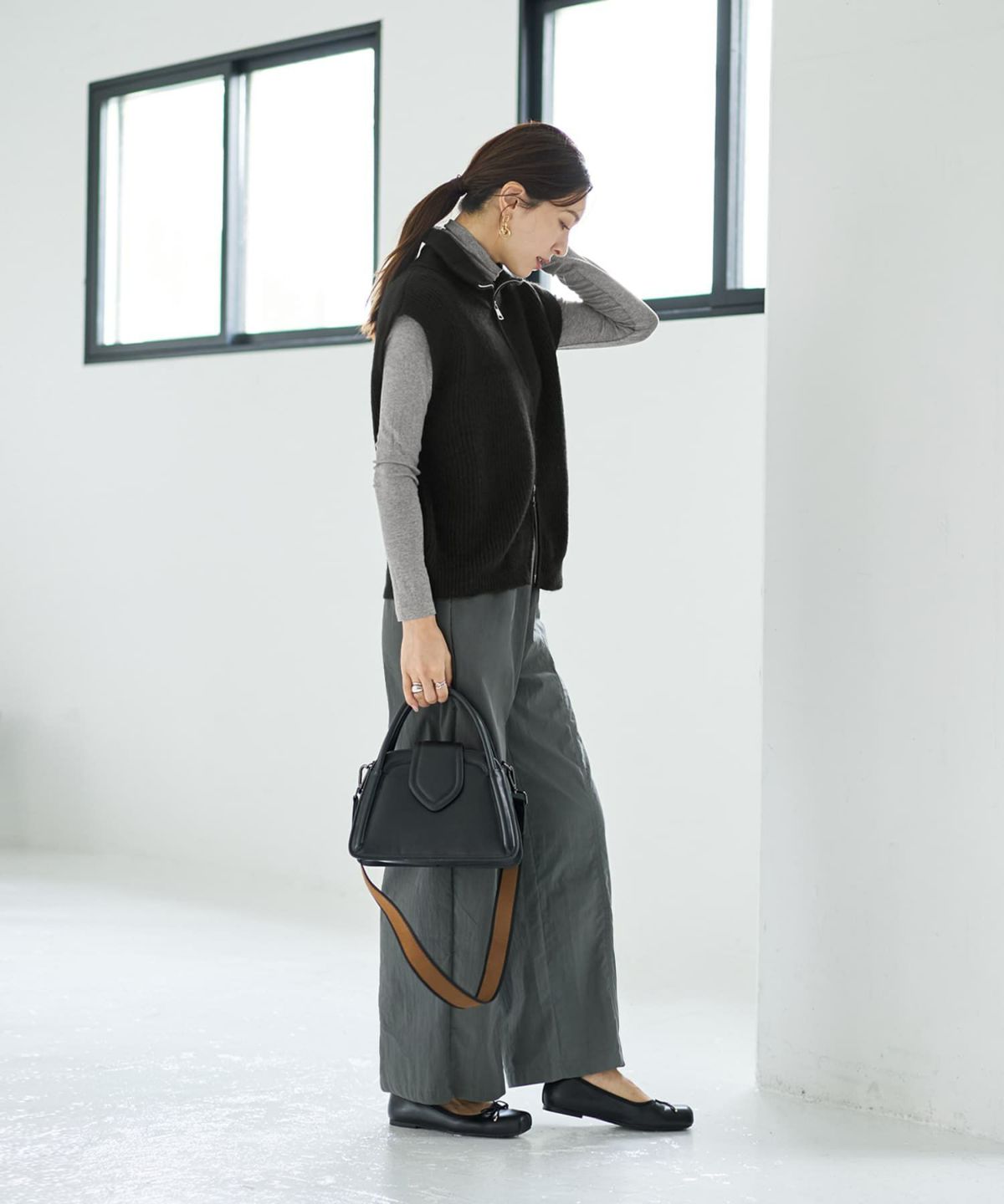 着用イメージ 166cm ブラック