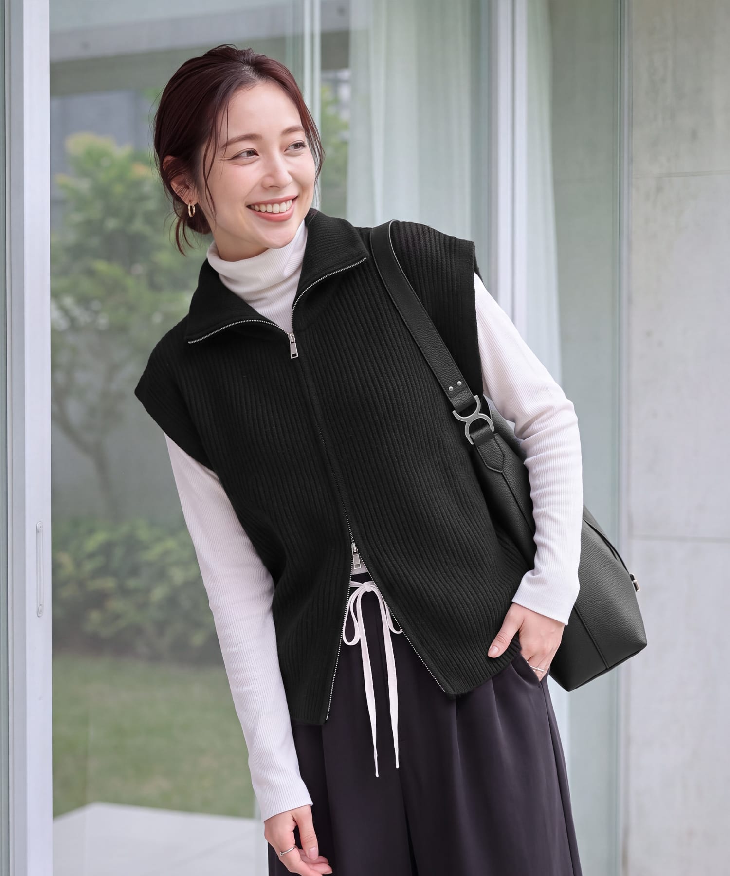 着用イメージ 166cm ブラック