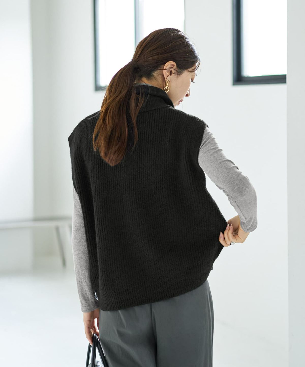 着用イメージ 166cm ブラック